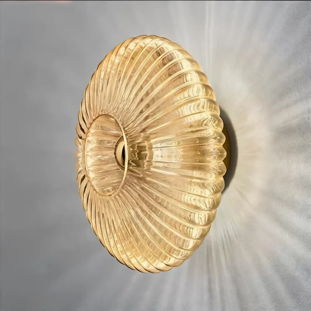 LumiWave – Nordisk Glasvägglampa i Bauhaus-stil med Vågformad Design