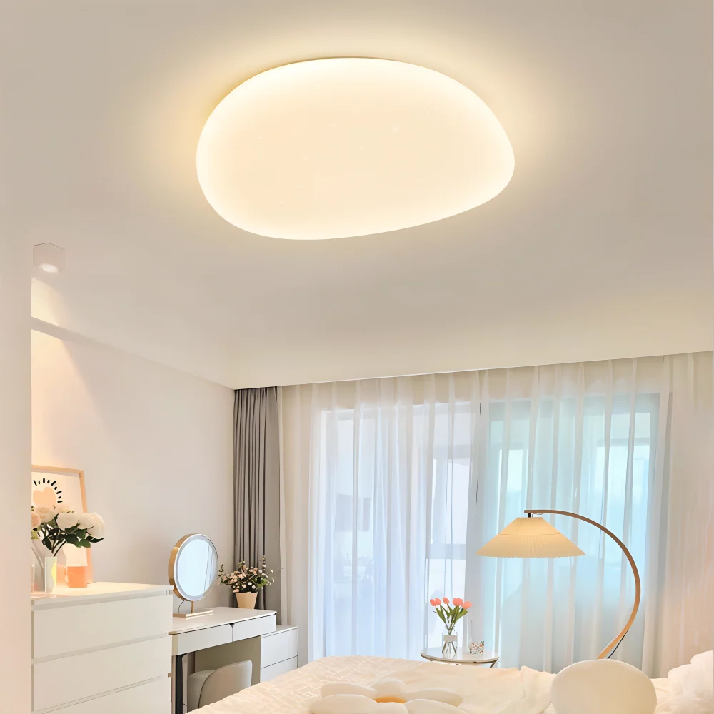 LunariaGlow – Taklampa med Småstensdesign och Integrerad LED