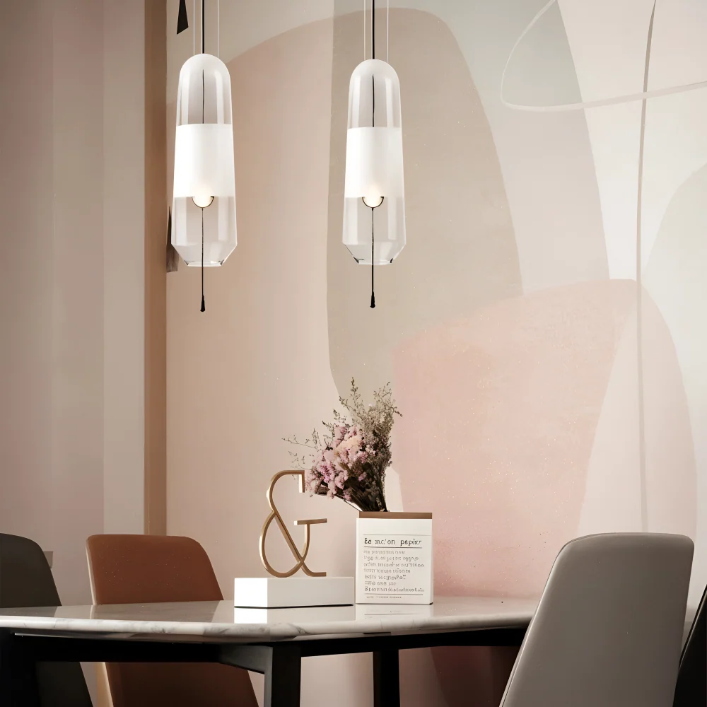 Vintara – Glaspendellampa i Old-style Stil med Öppen Design