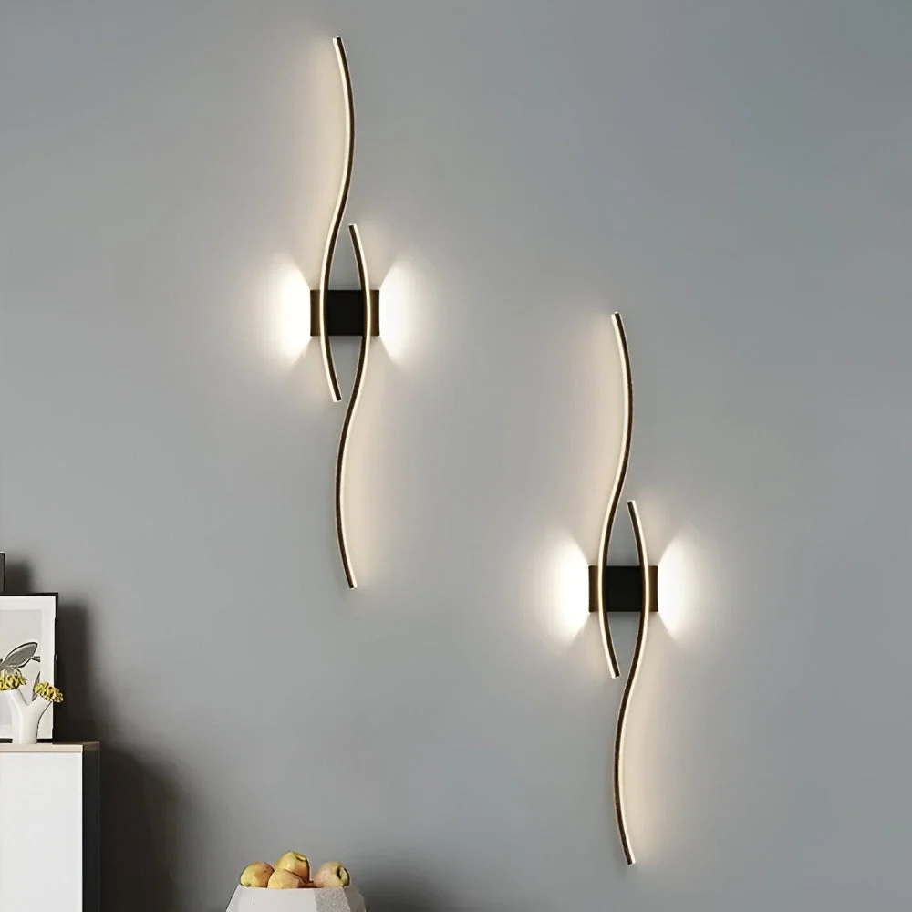 WaveLume – Dagens LED Vägglampa med Elegant Vågdesign Svart