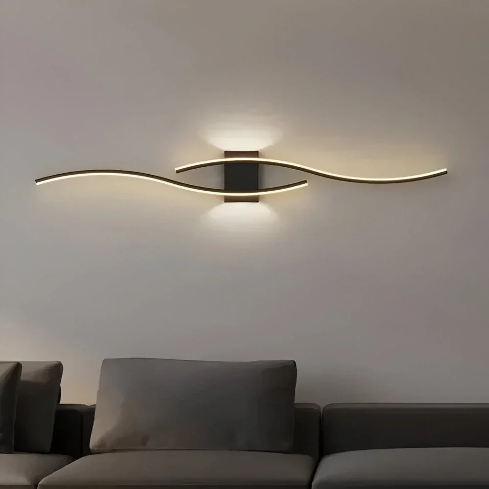 WaveLume – Dagens LED Vägglampa med Elegant Vågdesign Svart