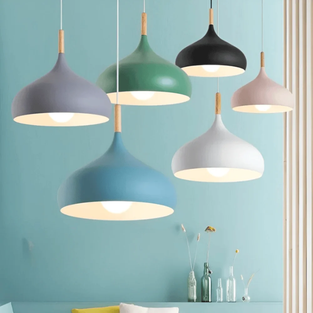 AluPastel Pendellampa - Livlig LED-krona Med ett Central Bla