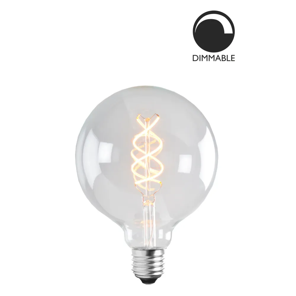 Ljuskälla E27 LED Soft Filament Glob 125 mm Tydlig 5W