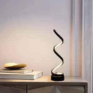 Radiant Curve - Spiralformad LED-Bordslampa med Touchkontroll Svart
