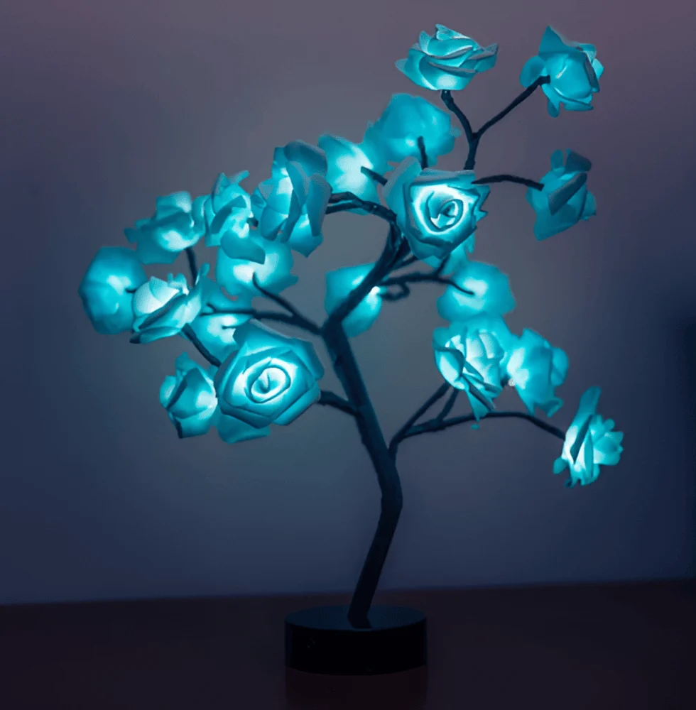 Rosenblomsträd - LED-Nattlampa - Nattlampa Compatible Alexa Beige