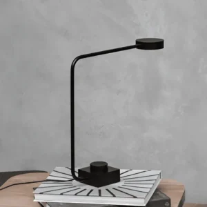 Skrivbordslampa i Aluminium - Dimbar LED-Lampa med Böjd Design Svart