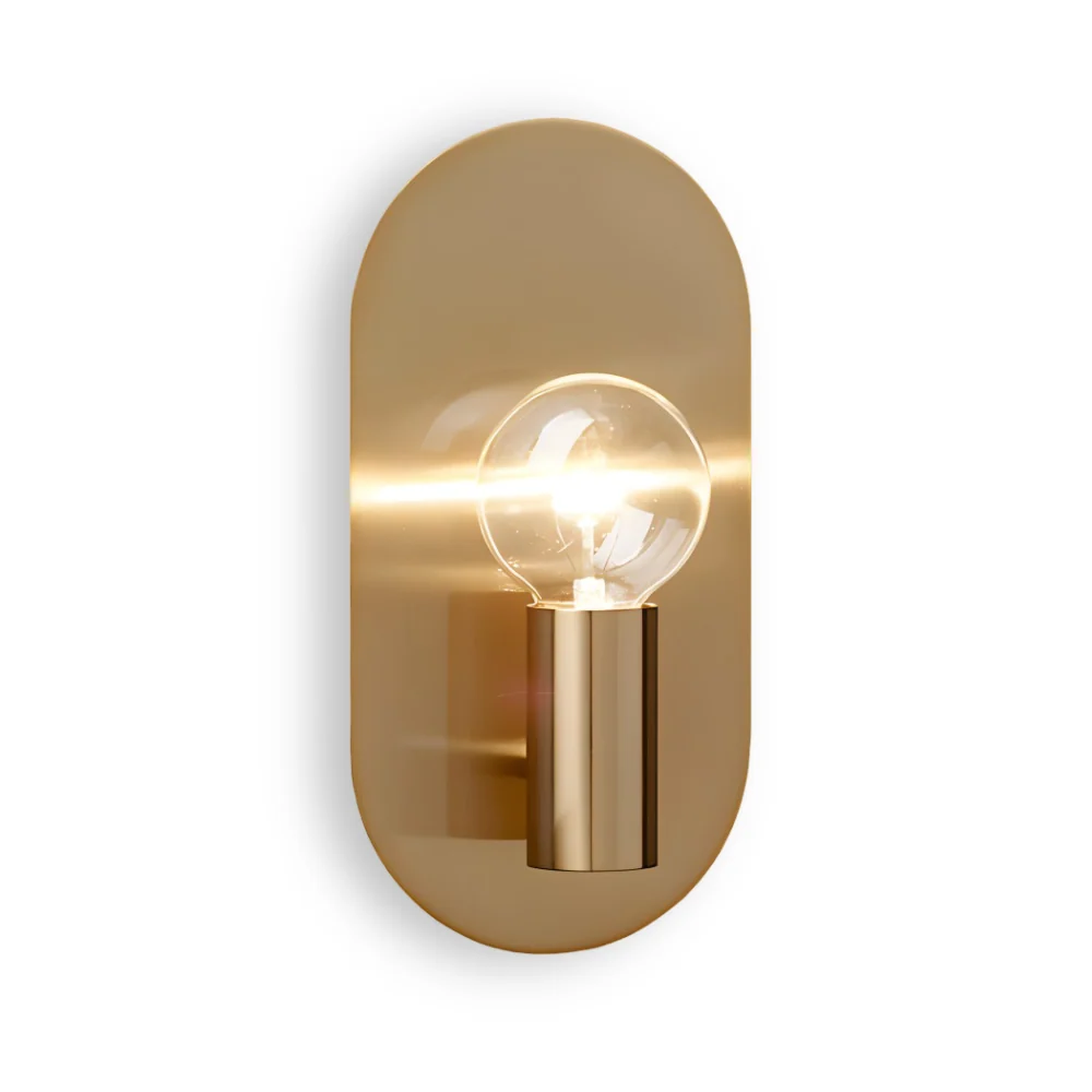 Cu Vägglampa - Polerad Guldplatta Vägglampa - Dagens Vägglampa Design - Vägglampor LED Inomhus