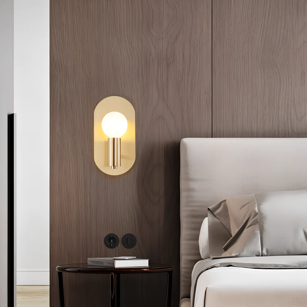 Cu Vägglampa - Polerad Guldplatta Vägglampa - Dagens Vägglampa Design - Vägglampor LED Inomhus