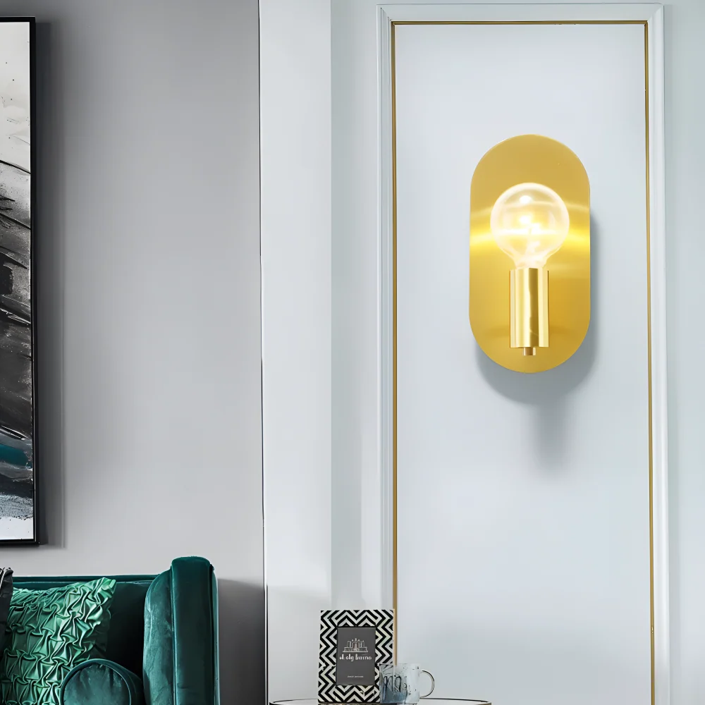 Cu Vägglampa - Polerad Guldplatta Vägglampa - Dagens Vägglampa Design - Vägglampor LED Inomhus