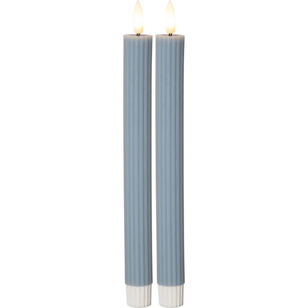 LED Antikljus pair-set Flamme Stripe 25 cm Blå