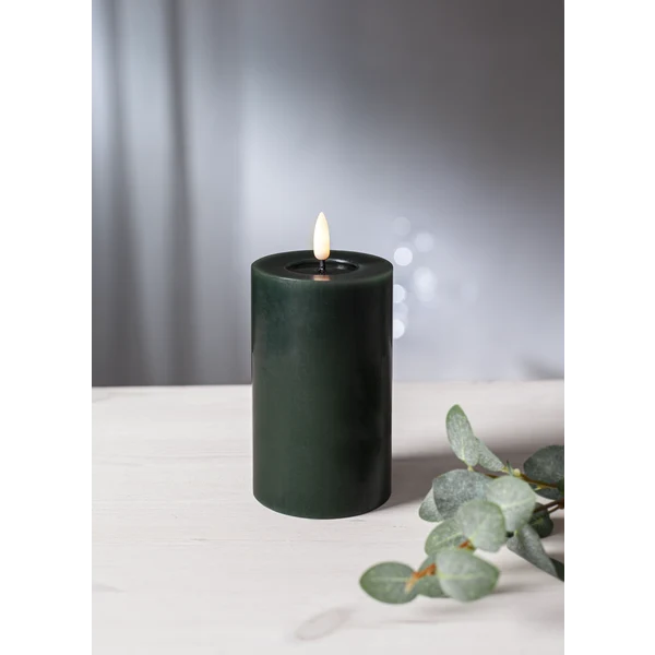LED Blockljus Flamme Flow Grön 15 cm