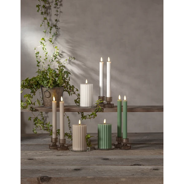 LED Blockljus Flamme Stripe Pärla 15 cm