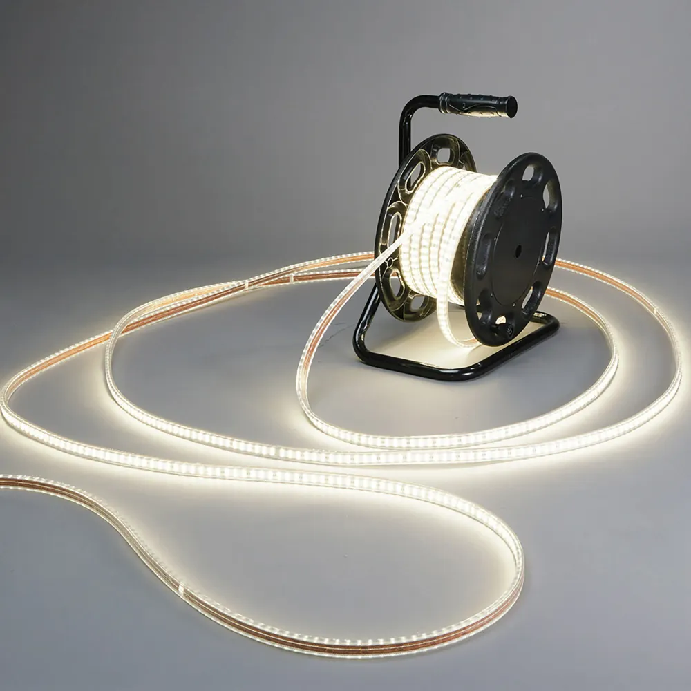 LED-strip FTLIGHT 230V 7W/m, 480lm/m, IP65, 4000K, 10 m, 1,5 m gummikabel med schukokontakt