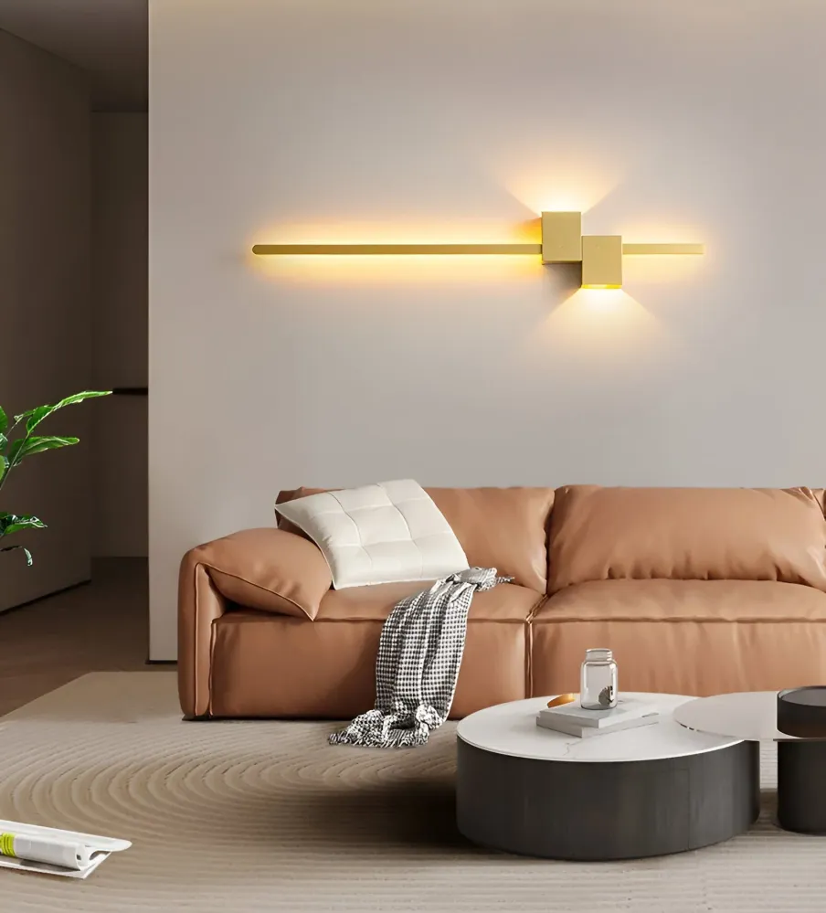 Line vägglampa - Minimalistisk svart extended LED-vägglampa 62cm