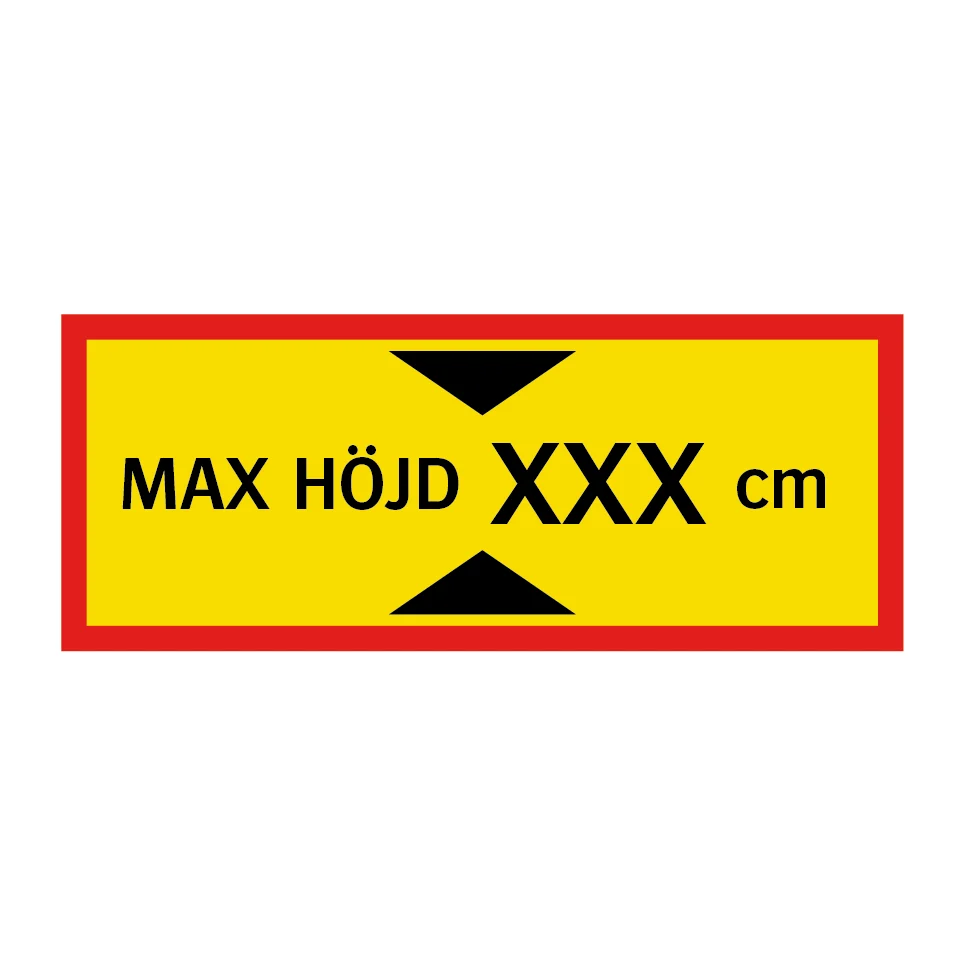 Max höjd angivet i centimeter 500x200mm