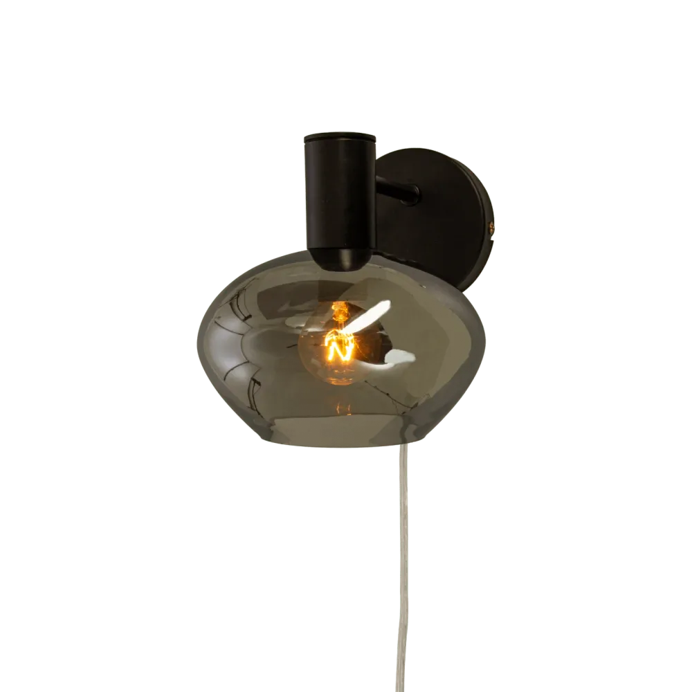 BELL vägglampa, svart/rök Warm White 2700K