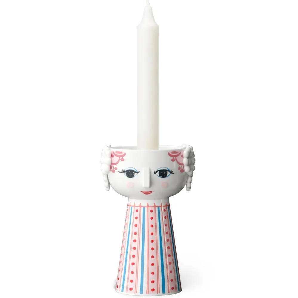 Bjørn Wiinblad - Eva Ljusstake H14 cm dammröd