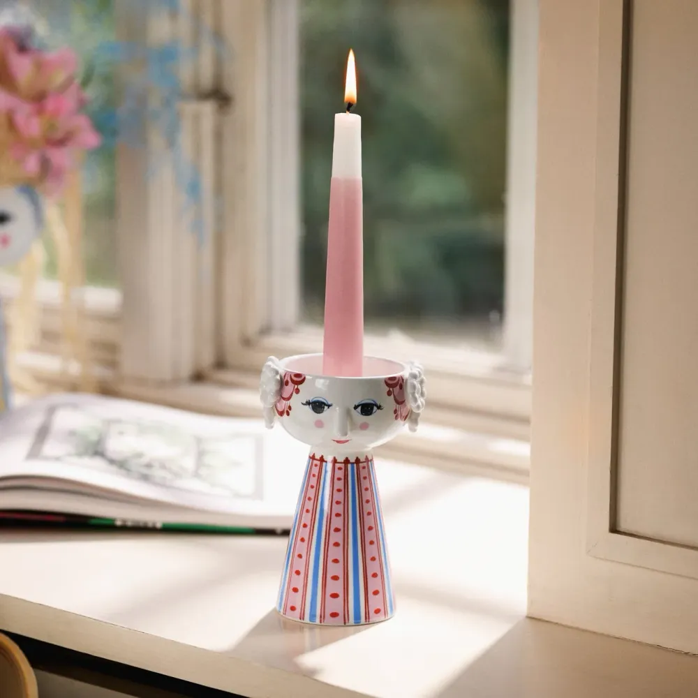 Bjørn Wiinblad - Eva Ljusstake H14 cm dammröd