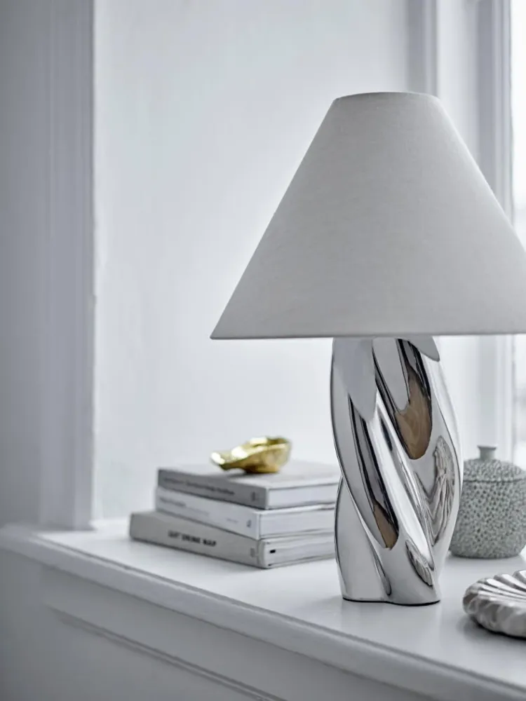 Bloomingville Silva bordslampa Ø35 cm Metallgrå