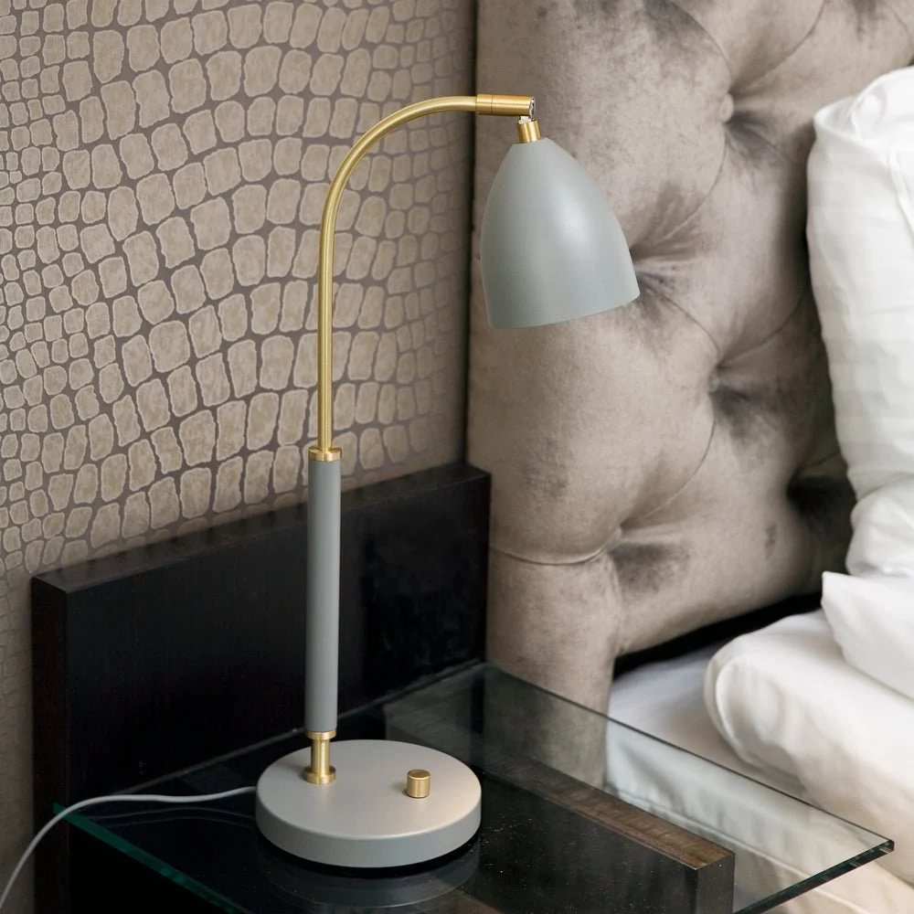 Bordslampa Premium varmgrå/mässing