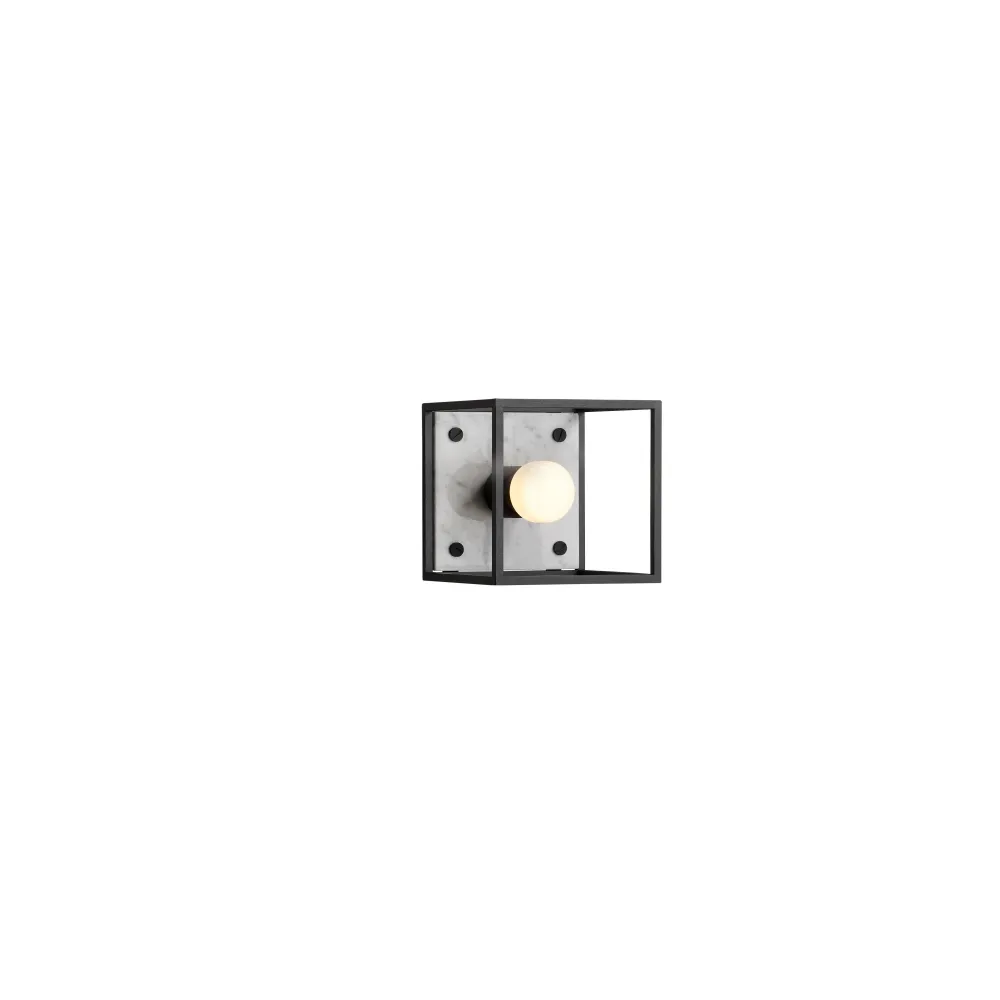 Caged vägglampa med krita marmor/small • Buster + Punch