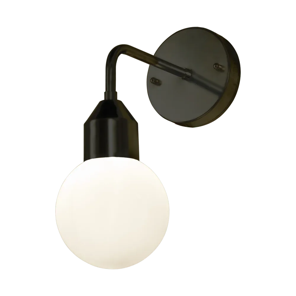 FLORENS vägglampa bad, svart/opal