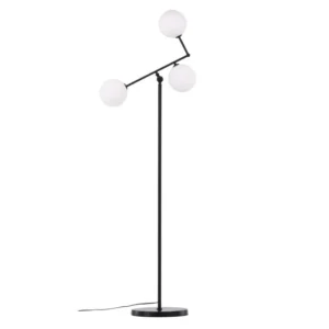 Golvlampa Venture Home Marsan Träkol / Vitt Glas