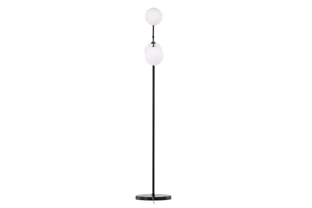 Golvlampa Venture Home Marsan Träkol / Vitt Glas