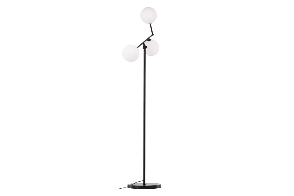 Golvlampa Venture Home Marsan Träkol / Vitt Glas