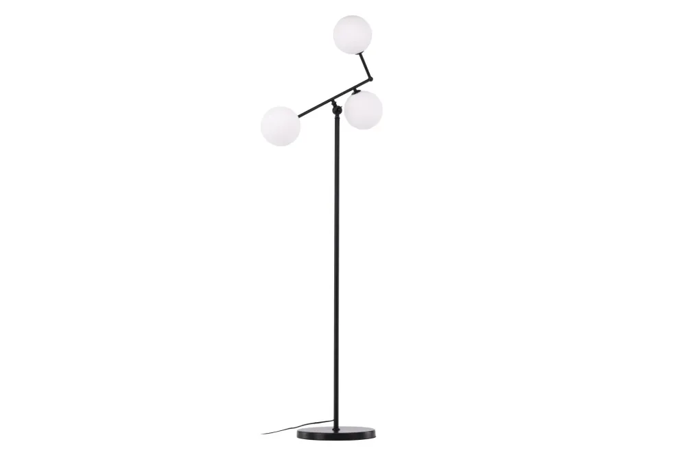 Golvlampa Venture Home Marsan Träkol / Vitt Glas