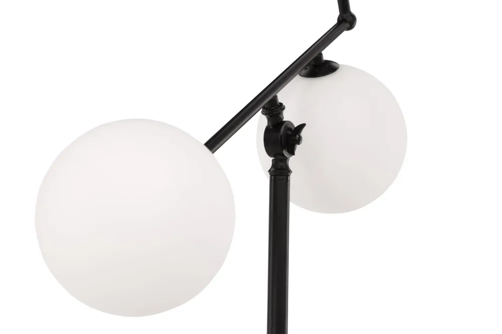 Golvlampa Venture Home Marsan Träkol / Vitt Glas