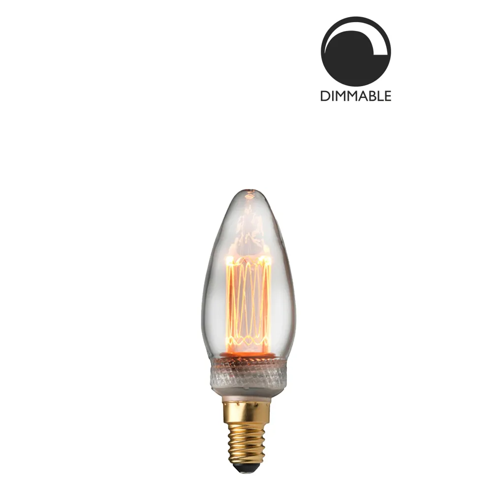 Ljuskälla E14 Laser LED Filament Kron Kristall 2,3W