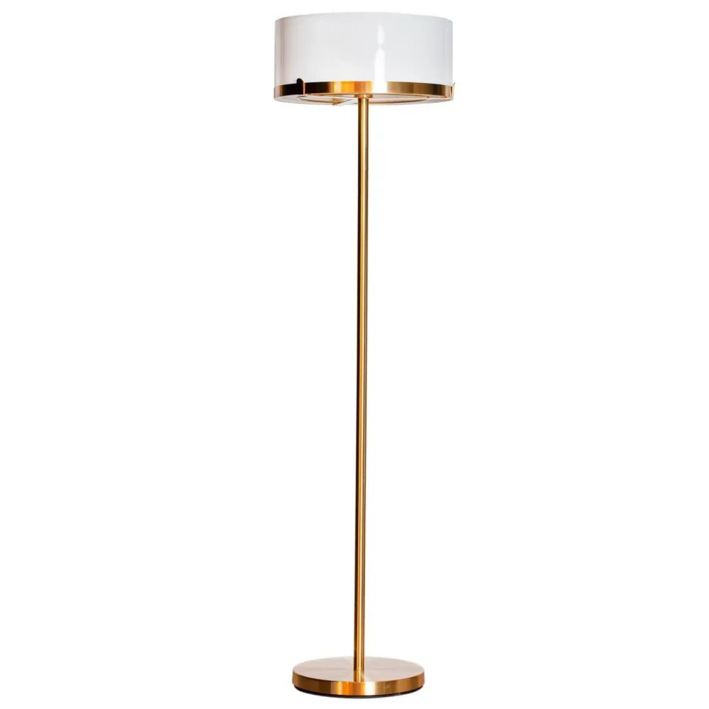 Marcel golvlampa H150 cm mässing/vit