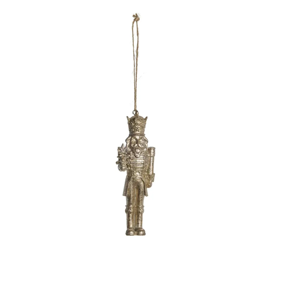Nuttia ornament H10 cm. ljust guld