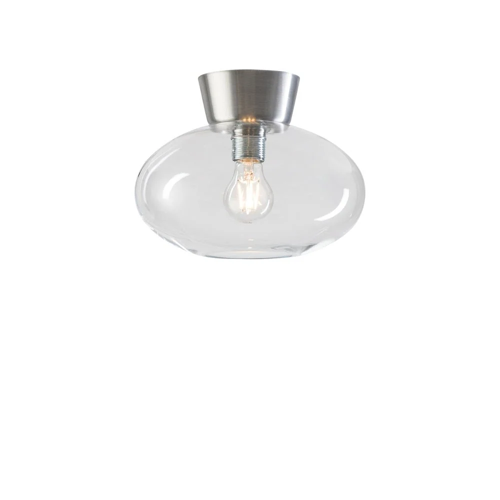 Plafond Bullo Ø27 aluminium/klar glas