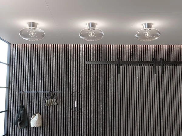 Plafond Bullo Ø27 aluminium/klar glas