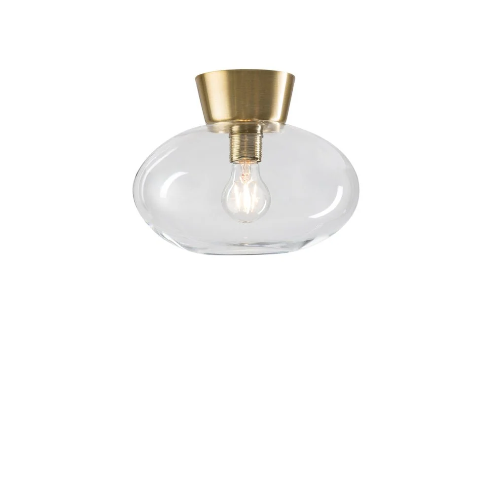 Plafond Bullo Ø27 mässing/klar glas
