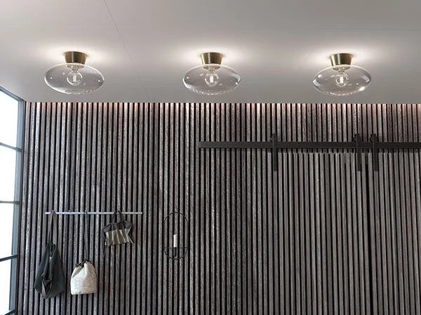 Plafond Bullo Ø27 mässing/klar glas