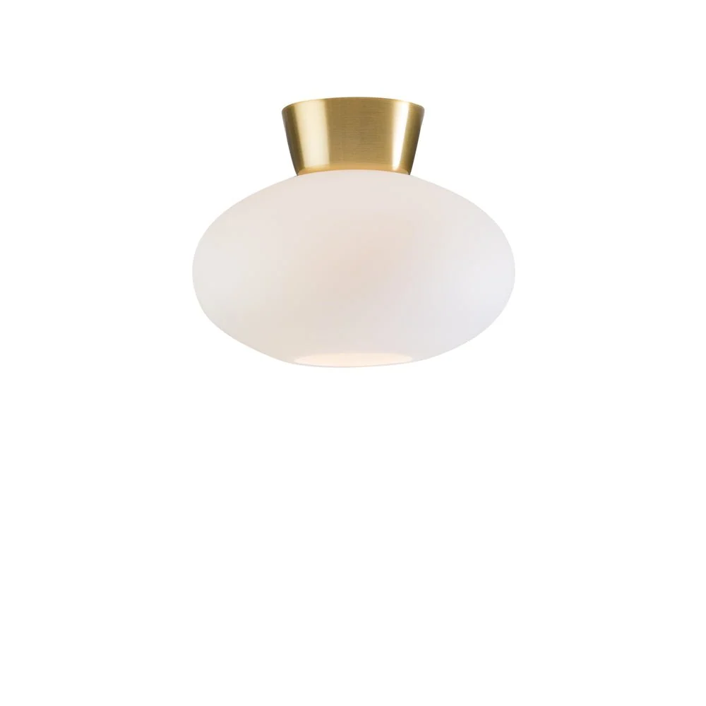 Plafond Bullo Ø27 mässing/opal glas