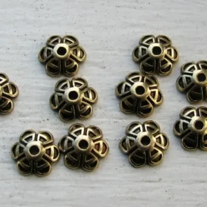 Pärlhattar Bronsfärgade - Blomma 10 mm, set ten