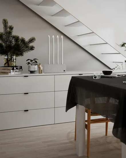 Raw Fjäderlätt bordslampa/ljusstake betong