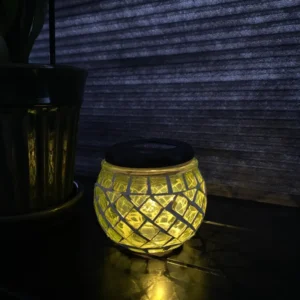 Solcellslampa mosaik Ø10xH9 cm grön