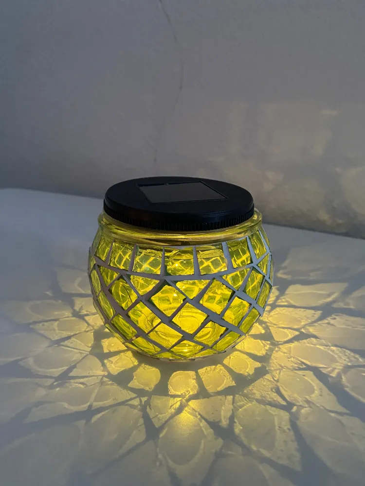 Solcellslampa mosaik Ø10xH9 cm grön