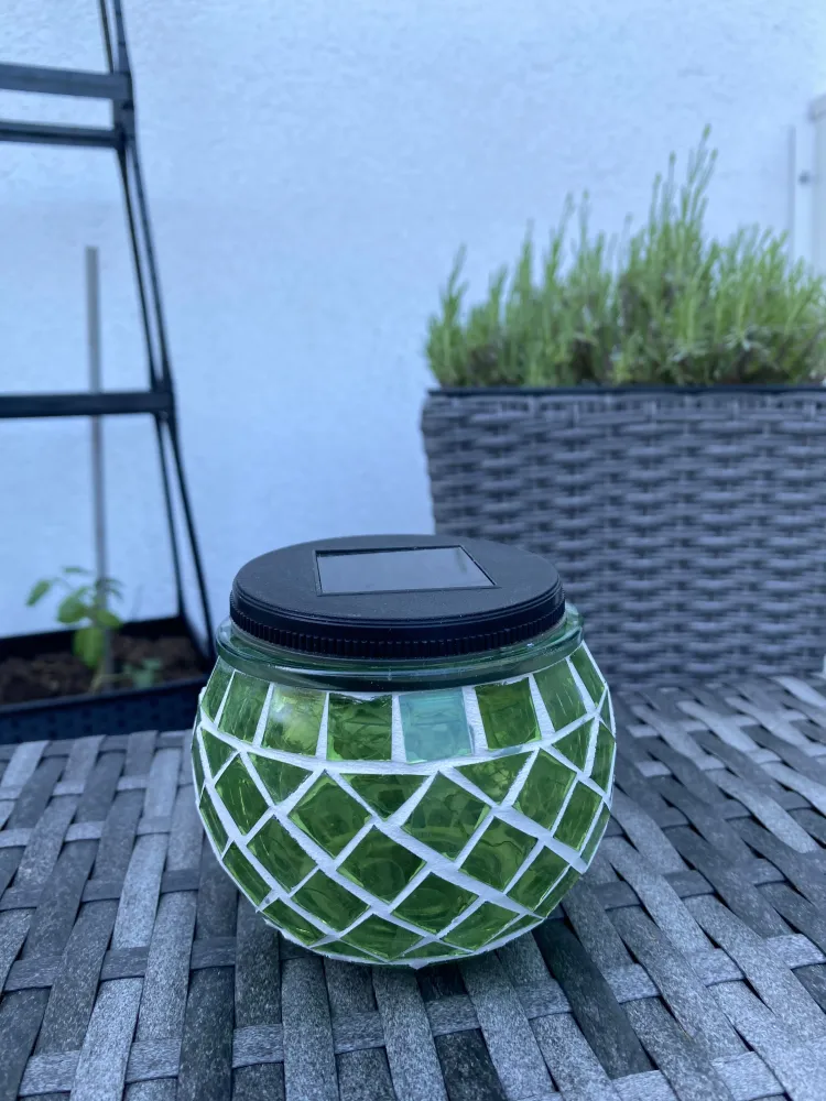 Solcellslampa mosaik Ø10xH9 cm grön