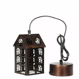 Taklampa Hus Antik Brun 11,5x12,5x20,5cm HH
