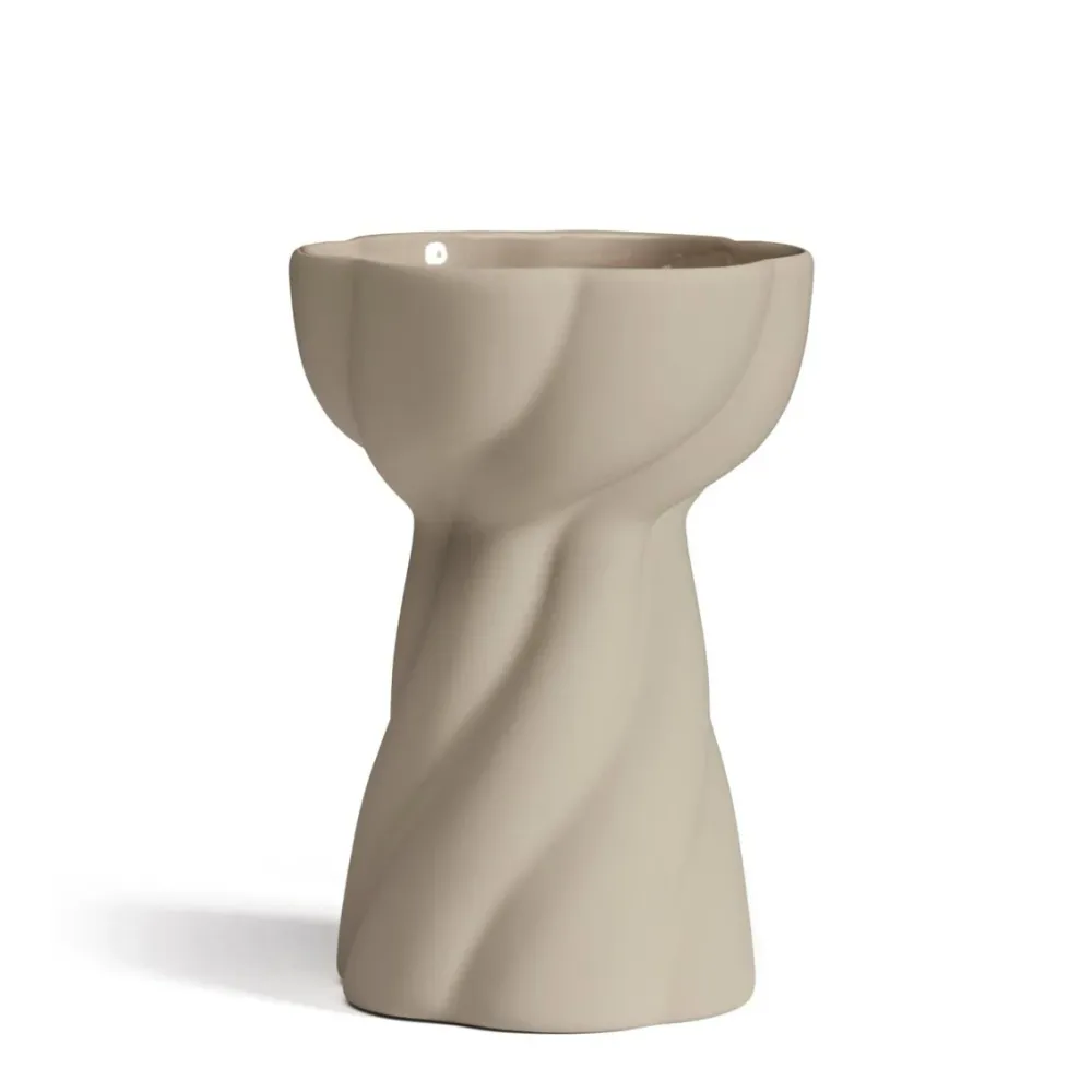 Twist Bulb Vas 12cm, Sand E26 Base