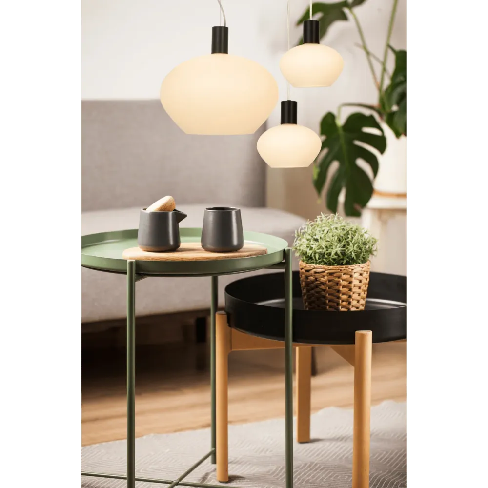 Varmvit BELL taklampa 35cm, svart/vit