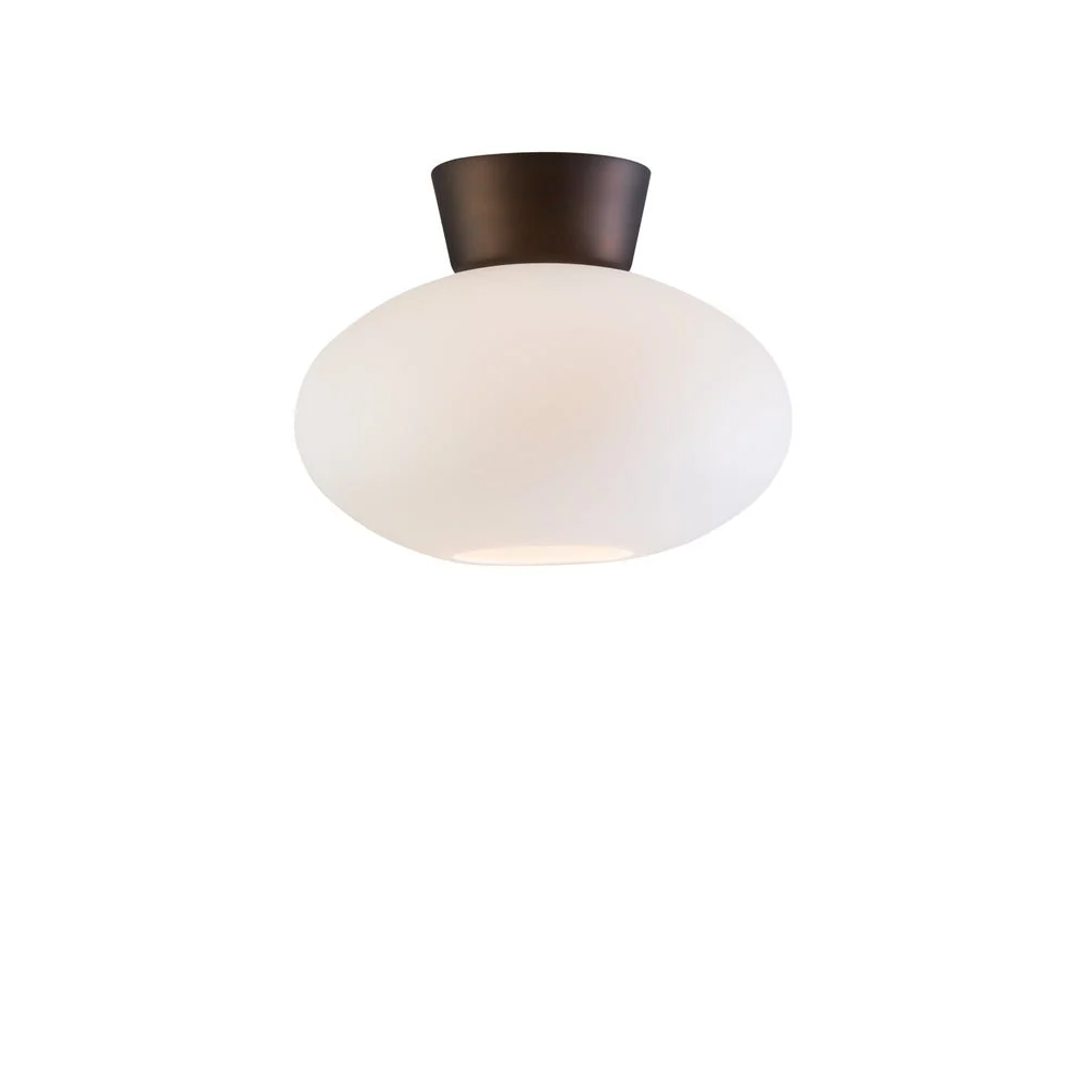 Varmvit Plafond Bullo Ø27 oxid/opal glas