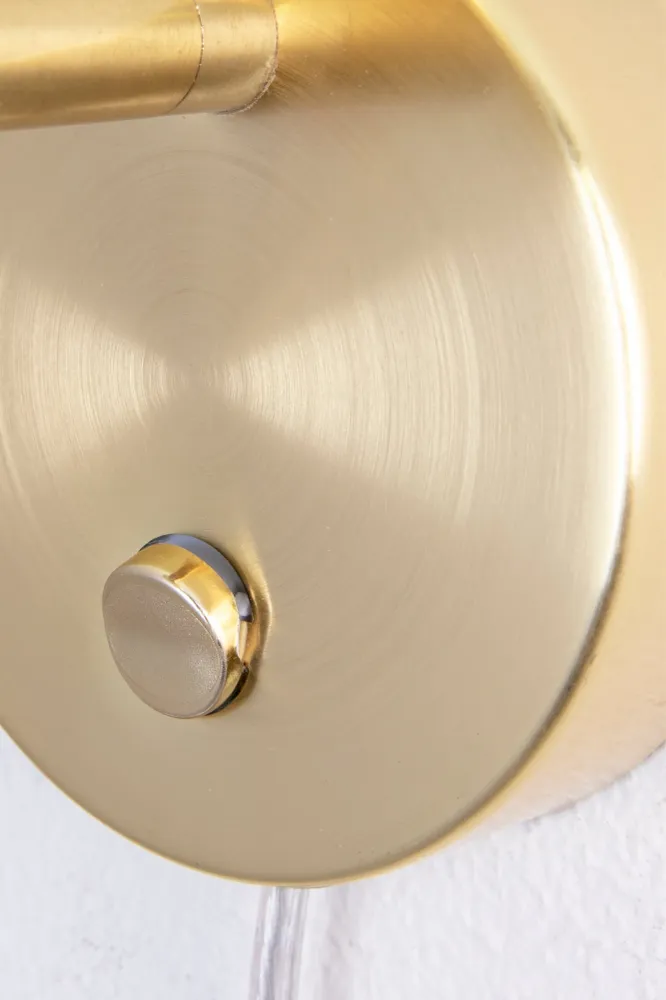 Vägglampa Clark 1 Svart/Borstad Golden metal