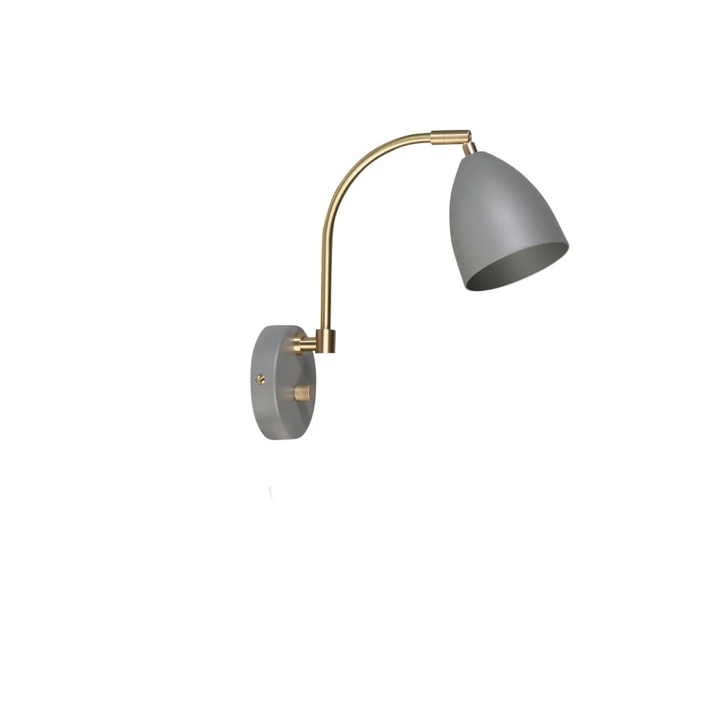 Vägglampa Överdådig varmgrå/mässing